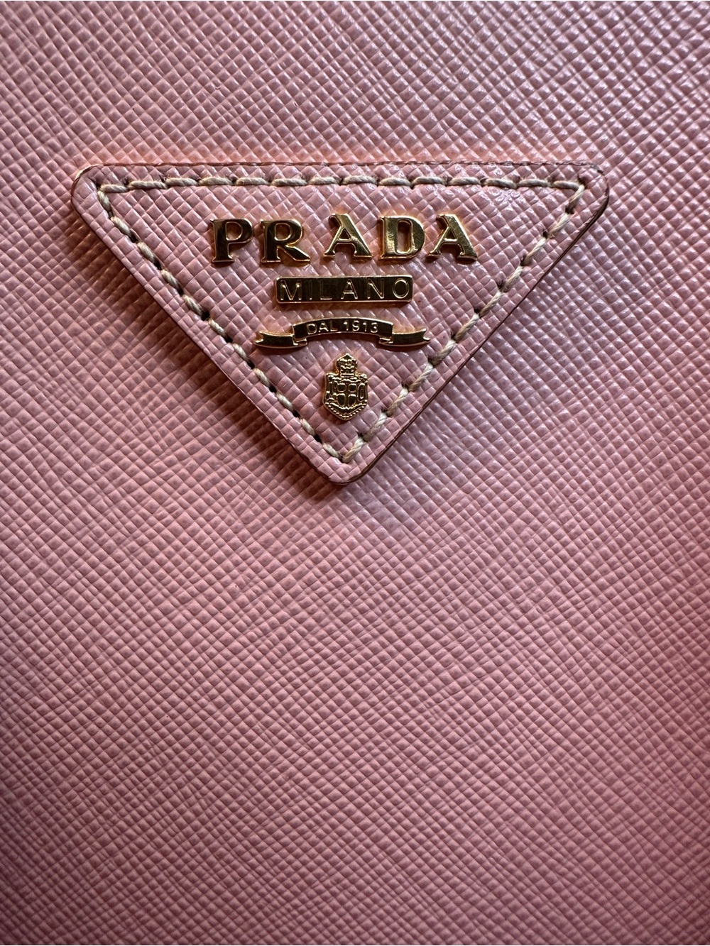Prada Saffiano Leather Promenade Bag in Pink and Cream (Medium) - Picture 8 of 10